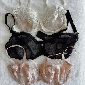 Set of 3 Chantelle lace bras